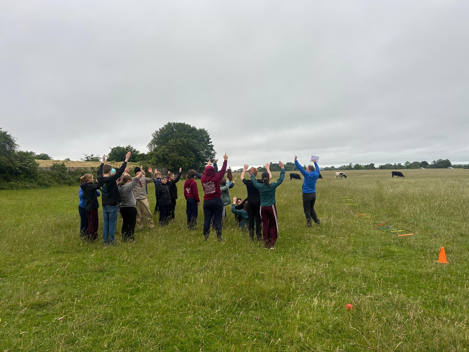 Scouts and Sea Cadets taking part in a game