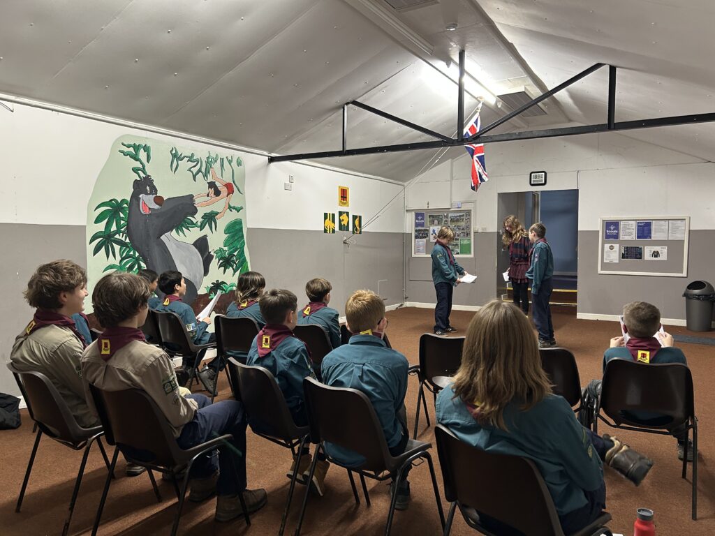 Scouts performing in festive plays as part of activities at Stroud Valley Scout Group