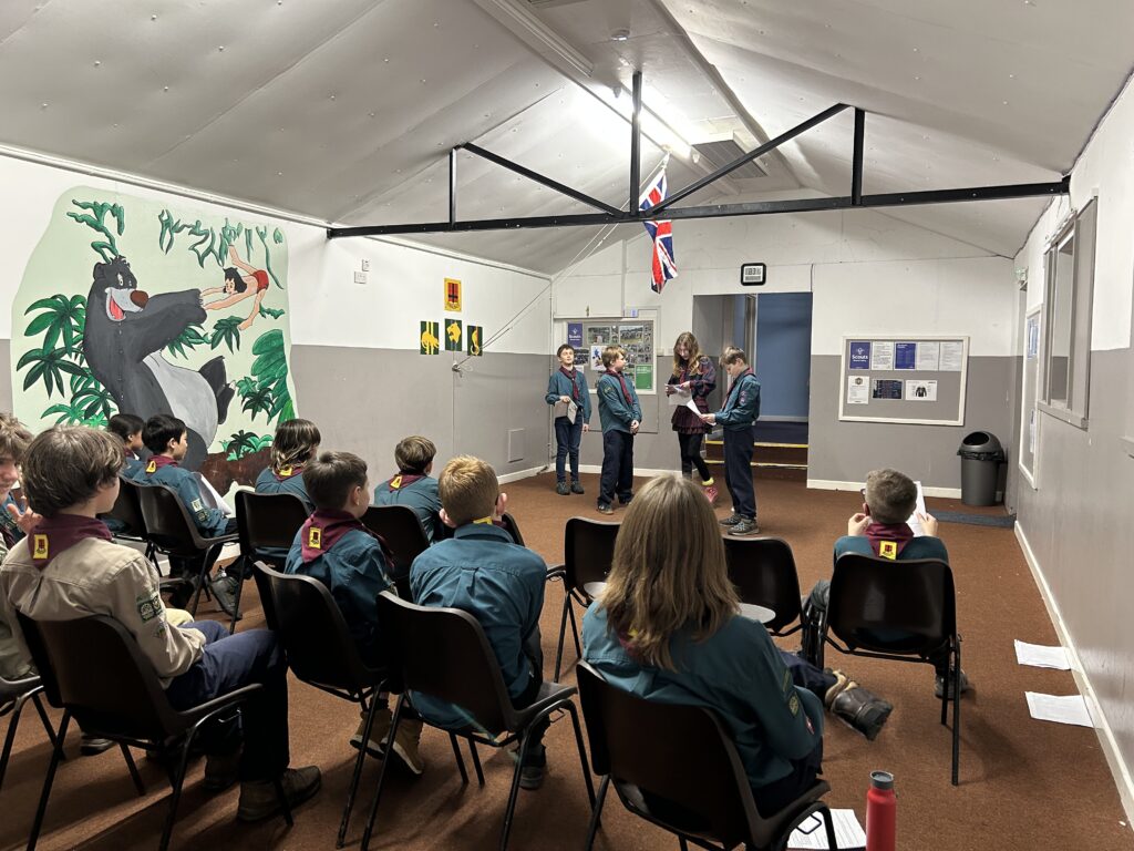 Scouts performing in festive plays as part of activities at Stroud Valley Scout Group