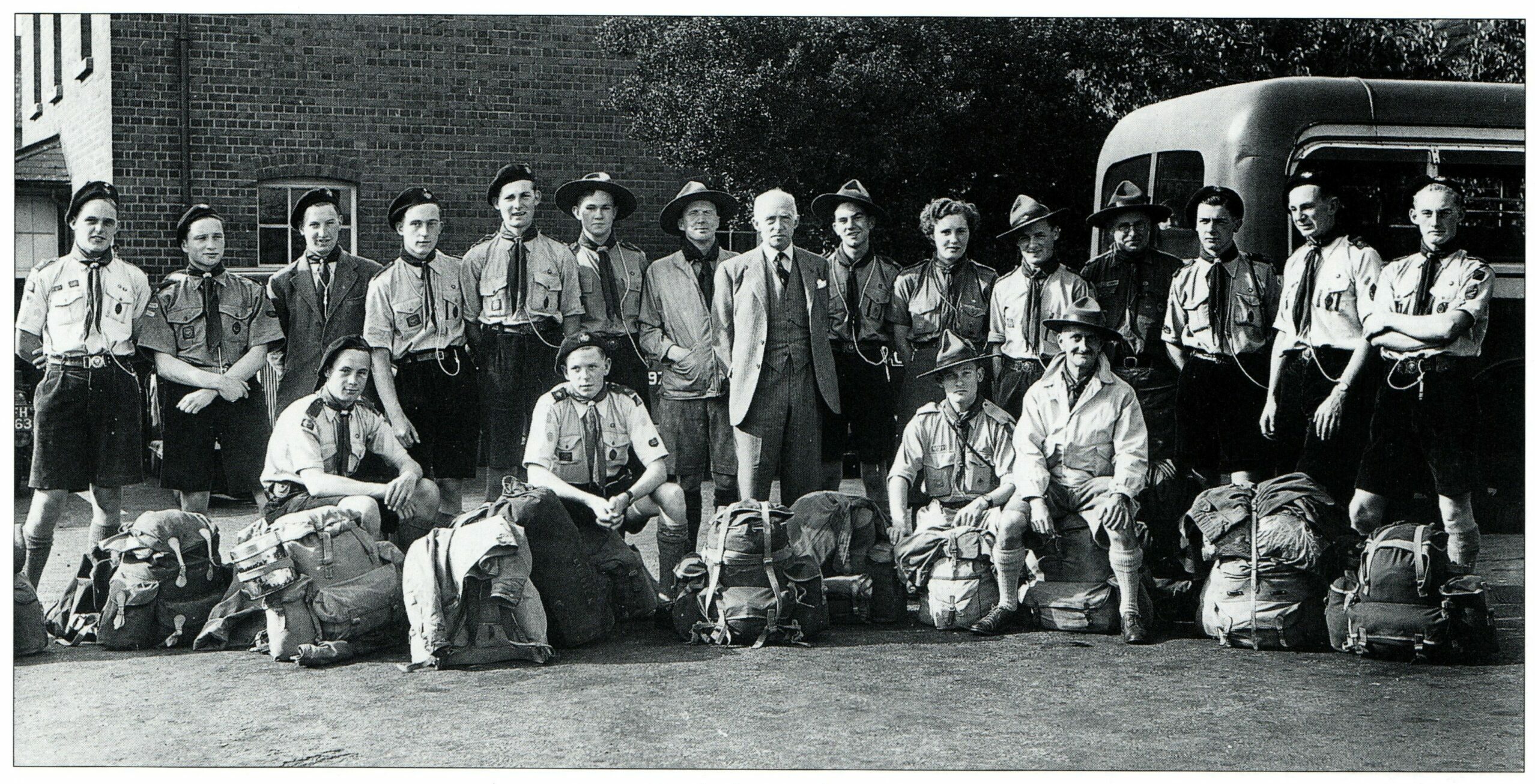 St Lawrence Scouts ready for Kandersteg in 1949