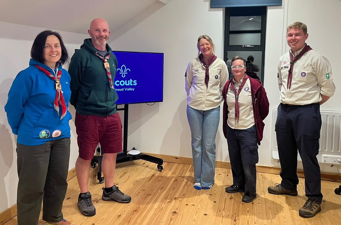 Leaders from Stroud Valley Scout Group and Severnside Scout Group meeting to share ideas and collaborate